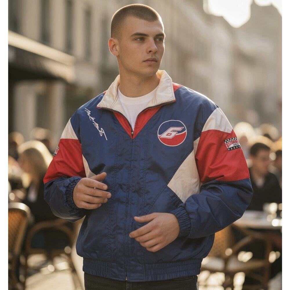 Vintage Mark Martin #6 Nutmeg NASCAR Windbreaker Jacket Adult Large